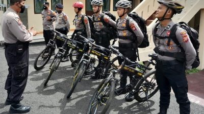 Keren! Polisi di Ciamis Patroli Pakai Sepeda