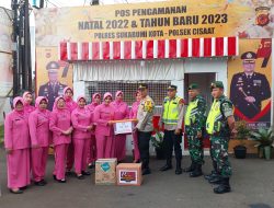 POS PAM NATARU DEKRANASDA POLSEK CISAAT MENDAPAT KUNJUNGAN DARI BHAYANGKARI CABANG SUKABUMI KOTA