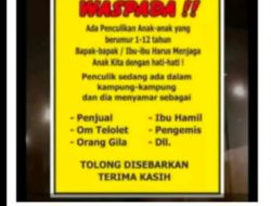 Isu Penculikan Anak di Daerah Cibadak hoax