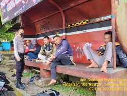 Patroli Dialogis,Unit Samapta Polsek Cisaat Sambangi Tukang Ojek