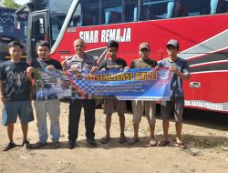 Unit Lantas Polsek Cisaat Sosialisasikan ETLE Mobile dan Tertib Lalulintas ke Sopir PO Bus Pariwisata