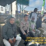 Singgah di Pangkalan  Ojek,Personil Unit Samapta Polsek Ciaaat  Sampaikan Pesan Kamtibmas