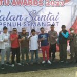 Memperingati HUT RI Ke-78, Polsek Cisaat Pam Gerak Jalan Santai di selenggarakan oleh Karang Taruna Desa Cibatu