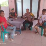 Sinergi, Bhabinkamtibmas Polsek Cisaat Sambang Desa Bersama Babinsa