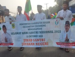 500 Santri Santriwati, Ramaikan HUT Santri Tingkat Kecamatan Cigombong Tahun 2023