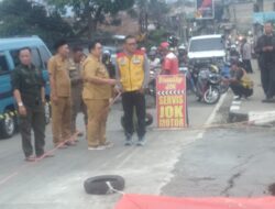 Camat Cigombong Tinjau Lokasi Tanah Longsor Jalan Nasional, PUPR Sigap Pasang Police Line Dilokasi Kejadian