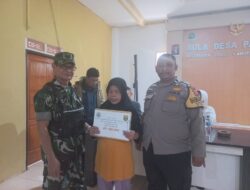 Bhabinkamtibmas Polsek Cisaat monitoring Pembagian BLT DD
