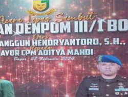 Pisah Sambut Komanda Denpom lll/1 Bogor, Dari Letkol CPM Anggun Hendryantoro Kepada Mayor CPM Aditya Mahdi