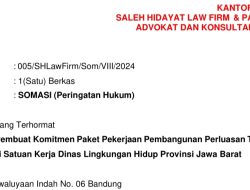 Kuasa Hukum PT Baladewa Laporkan PPK Dinas Lingkungan HiDup ke PTUN Bandung