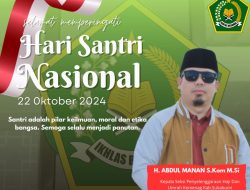 Kepala Seksi Penyelenggaraan Haji Dan Umrah H. Abdul Manan Mengucapkan Selamat Hari Santri Nasional