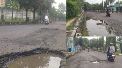 Jalan Mayjen Lili Kusumah Rusak Parah, Pengendara Keluhkan Lubang dan Minim Penerangan