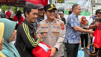 Polres Banjar Gelar Gerakan Pangan Murah, 500 Paket Sembako Ludes Diserbu Warga