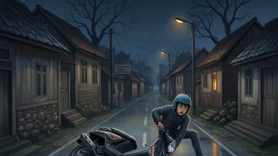 Tumpahan Solar Misterius Picu Kecelakaan Tunggal, Satu Pengendara Terluka di Jalan Kadupugur–Cijengkol