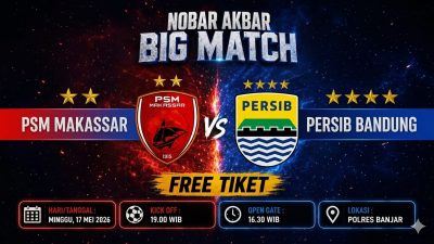 Polres Banjar Jadikan Nobar PSM vs Persib Sebagai Ruang Hiburan Aman untuk Warga