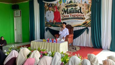 Ratusan Ibu Majlis Taklim Dan Kader PKK Hadiri Peringatan Maulid Nabi Besar Muhammad SAW 1448 Hijriah Tingkat Desa Tugu Jaya